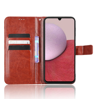 Étui en cuir à rabat pour Samsung Galaxy A17/A18/A25/A16/A15/A56/A55/A35/A37, texture Crazy Horse, avec fente pour cartes