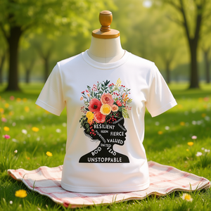 T-Shirt da Donna Comfort Colors, Vestibilità Regolare, Collo Tondo, Stampa Floreale, 100% Cotone, Casual Primavera-Estate, Design Empowered - Product Image 2