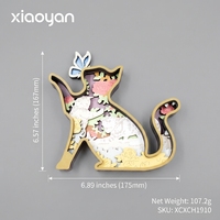 Estatua de Gato Art Deco Personalizada en Madera Contrachapada con Capas 3D |   Caja de Sombra Floral para Decoración del Hogar |   Tallado de Madera de Animales Personalizado al por Mayor 2026