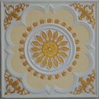 Plaque de plâtre dorée 595x595x9mm pour faux plafond/plafond en plâtre à motif floral artistique
