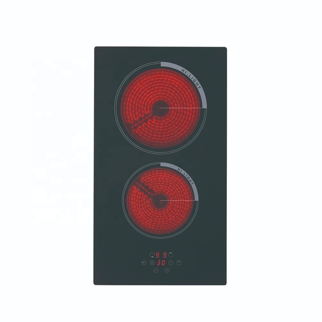 Electric Home Kitchen 3000W Ceramic Glass 30cm Built-in Induction Hob Double 2 Burner Cooker Freestanding Table Sensor Touch