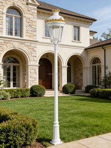 Farola Clásica de Jardín Estilo Europeo, 30W-100W, Certificación CE ROHS, Lámpara de Poste <span class=keywords><strong>Vintage</strong></span>, 5 Años de Garantía, Blanca - Product Image 6