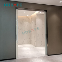 Porte coulissante double à ouverture latérale en alliage d'aluminium pour intérieur moderne, idéale pour salle de bain d'hôtel/villa, avec design à cavité dissimulée
