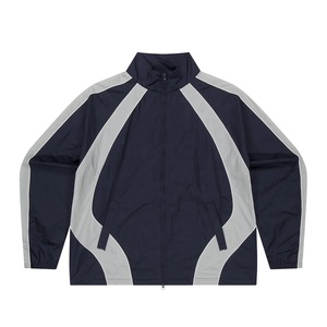Healy Men Casual Full <b>Zipper</b> Windbreaker <b>Jacket</b> High Quality Stand Collar Block Color Summit Piping <b>Jacket</b> Custom Logo - Product Image 1