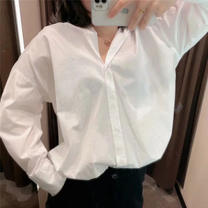 Chemise en popeline à simple boutonnage pour <span class=keywords><strong>femme</strong></span>, chemisier manches longues, couleur bonbon, simple, printemps, - Product Image 3