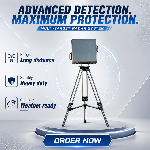 A15 AESA Phased Array Anti-Drone Radar with ≥15km UAV Detection Range Remote Control for Drone Defense Waterproof and Dustproof