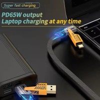 Câble de données multifonction 4-en-1 V8 Mecha 1M A50jjM en alliage de zinc convertible, chargeur de téléphone PD 65W, câble de données PD 27W pour ordinateurs