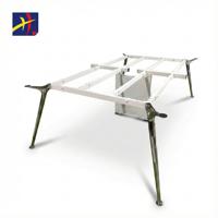 Cadre de bureau moderne en acier avec pieds en acier, support rond chromé, table de conférence réglable en hauteur, système de gestion des câbles pour hôtel
