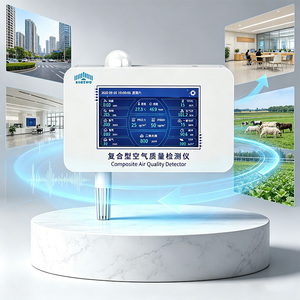 Monitor de Calidad del Aire Interior con Pantalla Táctil RS485, Capaz de Medir PM2.5/PM10/Temperatura y Humedad/CO2/TVOC/O3/<span class=keywords><strong>CO</strong></span>/NH3 - Product Image 1