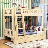 AILICHEN Lits superposés en bois à deux étages blancs pour enfants avec escalier