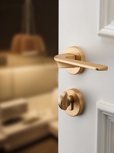 Hiện đại sang trọng chia loại từ cửa xử lý trong nhà phòng ngủ vàng cửa khóa đồng nguyên chất cho nhà sử dụng vật liệu hợp kim kẽm - Product Image 2