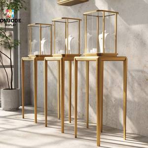 Luxury Custom Gold and <b>White</b> Jewelry Store Furniture LED Light Display Cabinets for Retail Stores - Product Image 1