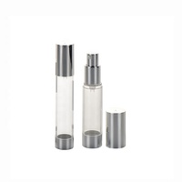 Emballage cosmétique de luxe 10ml 15ml 20ml 30ml Bouteilles en plastique argentées de crème pour le visage de crème pour les yeux Bouteille à pompe de sérum sans air rechargeable