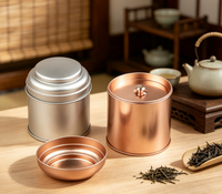 Boîte en fer blanc ronde personnalisée avec couvercle intérieur pour le stockage alimentaire, boîte en métal pour l'emballage du thé, du café et des poudres