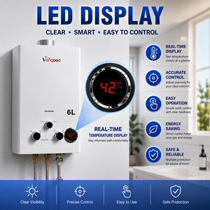 Calentador <span class=keywords><strong>de</strong></span> Agua a <span class=keywords><strong>Gas</strong></span> Portátil Sin Tanque <span class=keywords><strong>de</strong></span> 6L, Calefont Personalizado o Estándar, Géiser a <span class=keywords><strong>Gas</strong></span> Propano o <span class=keywords><strong>Butano</strong></span> para Ducha Caliente Instantánea - Product Image 3