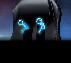 Nuevo diseño negro coche cuero PU Pvc tela v-hand 6 puntos de masaje Vr <span class=keywords><strong>silla</strong></span> ergonómica para Juegos de oficina altavoces Bluetooth integrados - Product Image 3