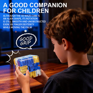 LEZA BABY <span class=keywords><strong>Cube</strong></span> <span class=keywords><strong>magique</strong></span> labyrinthe 3D avec boule d'acier roulant Jeux éducatifs Jouet pour enfants Nouveauté Track Ball Jouets éducatifs - Product Image 2