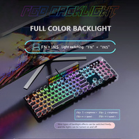 F23 Keyboard game mekanis tombol biru Keyboard keren Retro Steam Punk mesin tik bulat keycap Keyboard