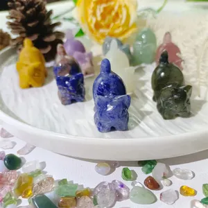 Hete Verkoop Energie Kristal Meditatie Hand Gemaakt Gemengd Materiaal Kat Voor Souvenir Cadeau