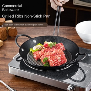 Plat <span class=keywords><strong>de</strong></span> service commercial antiadhésif à fond plat noir <span class=keywords><strong>pour</strong></span> ragoût <span class=keywords><strong>de</strong></span> côtes <span class=keywords><strong>de</strong></span> bœuf et fruits <span class=keywords><strong>de</strong></span> mer, idéal <span class=keywords><strong>pour</strong></span> les réceptions - Product Image 2