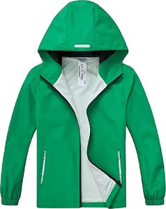 Veste de pluie imperméable BKD pour garçons et filles, doublure douce, coupe-vent pour enfants, manteau à capuche, facile à plier, veste légère à fermeture éclair réfléchissante - Product Image 5