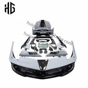 Kit de carrocería de fabricación de fábrica HG para <span class=keywords><strong>Ferrari</strong></span> <span class=keywords><strong>488</strong></span> actualización MSY estilo Kit de carrocería difusor de parachoques trasero delantero faldón lateral guardabarros capuchas - Product Image 1