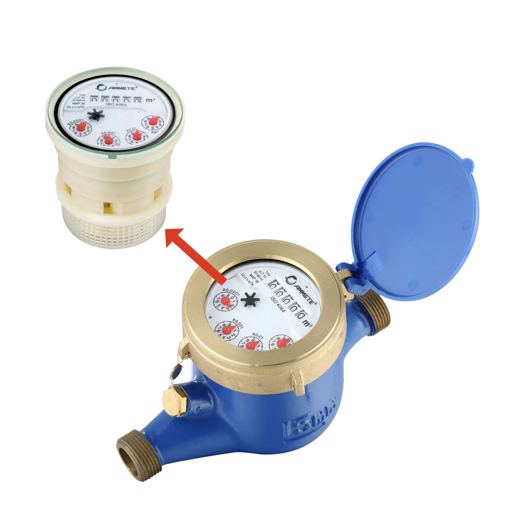 water flow rate meter hot water meter multi jet dry water meter 1/2'' DN15 digital water flow meter