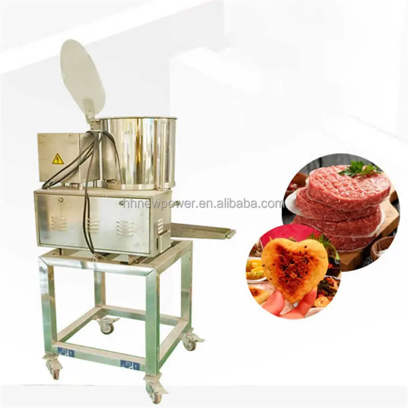 औद्योगिक मांस पाई उत्पाद बनाने की मशीन स्वचालित हैमबर्गर बीफ पैटीज़ निर्माता बर्गर मछली मांस पाई बनाने की मशीन