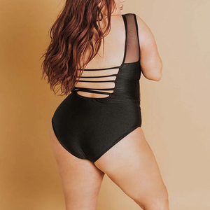 Bañador de una pieza de malla negra para mujer, traje de baño con espalda abierta y control de barriga, novedad - Product Image 5