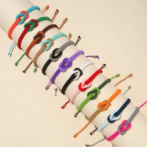 Nisex-Conjunto de pulseras de cuerda trenzada para mujer, juego de 12 pulseras de amistad, joyería de playa