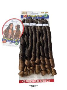 Perruque <span class=keywords><strong>africaine</strong></span> style coréen, cheveux synthétiques à boucles françaises pour tresses, 22'' 240g, double trame machine, filament basse température, effet tresses brutes - Product Image 2
