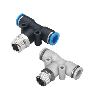 Xingyi Technology Three Way Air Hose <b>Connector</b> PB4 6 8 10 M5 01 02 03 04 Threaded T Type <b>Quick</b> Precision Pneumatic Fittings - Product Image 4