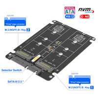 Dual M.2 untuk 3.0 6Gbps 2 Port NGFF B Key SSD Adapter dengan Casing Plastik untuk Laptop