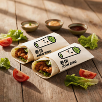 ETpack Sacs alimentaires en papier personnalisés et résistants à l'huile pour Burritos Shawarma Wraps Emballage résistant à la graisse