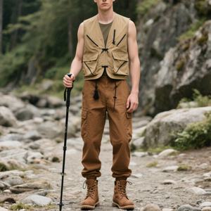 Pantalon cargo tactique pour homme 100% coton sergé 6 poches Pantalon de randonnée de plein air Pantalon de travail Séchage rapide Confortable - Product Image 6