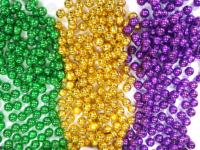 Perles en plastique électro-plaquées, colorées, pour le Mardi Gras, le poisson d'avril, le Nouvel An, le Ramadan, collier chaîne pour costume de festival