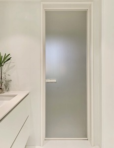 <span class=keywords><strong>Porte</strong></span> <span class=keywords><strong>coulissante</strong></span> de séparation en verre avec cadre en aluminium ultra-fin et étanche pour salle de bain avec verre dépoli - Product Image 5