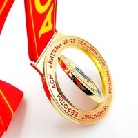 Médaille sportive du Guangdong en alliage de zinc à finition antique, gravure de logo 3D, dorure personnalisée, impression numérique, forme irrégulière