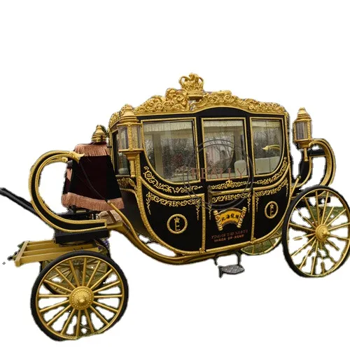 Transporte de carrinho do cavalo real do oem, dois grandes rodas, carrinho de jardim personalizado, transporte de estilo de bombinha para venda