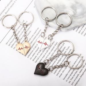 Colgante Creativo para Mochila con Diseño de Latido de Corazón, Regalo, Venta al por Mayor, Electrocardiograma, Llavero Magnético de Metal para Parejas - Product Image 1