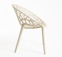 Fauteuil de Restaurant, Jardin Moderne et Économique en PP, Chaise de Salle à Manger Classique, Chaise Bistrot Extérieure Empilable en Plastique à Dossier Rond