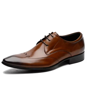 Chaussures habillées pour hommes en cuir pleine fleur de luxe - Chaussures Oxford formelles résistantes aux odeurs, bout élégant pour le bureau et les mariages - Product Image 6