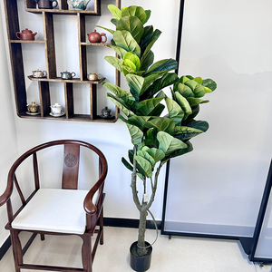 Ficus Pandurata Hance Artificiel en <span class=keywords><strong>Pot</strong></span>, Plusieurs Tailles, Ficus Lyrata Artificiel, Figuier, Arbre à Violon, Décoration d'Intérieur, Bonsaï - Product Image 5