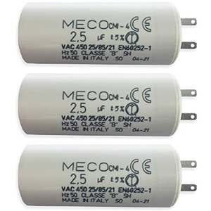 Condensateur à film Meco 2,5µF 450VAC 50Hz Classe B Fabriqué en Italie - Product Image 1