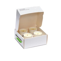 Boîte de courrier en papier ondulé et personnalisé, avec insertion, pour bougies multiples en verre, blanc, 50 unités