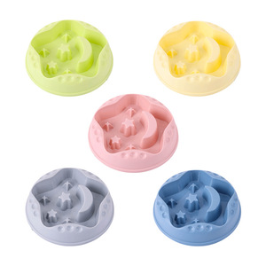 Harry YaYa Slow Feeding Pet Bowl Plastic Deep Design For Dogs <b>Cats</b> Yellow 20.9x4.3cm Anti Choking <b>Feeder</b> - Product Image 3