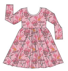 Vestido Infantil de Manga Larga de Bambú con Estampado de Dibujos Animados, Vestido Tipo Jersey para Niña, Ropa de Trabajo Infantil - Product Image 5
