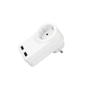 Soket steker rotasi Outlet pengisi daya dinding Usb Adapter colokan perjalanan Eropa baru