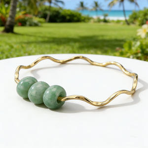 กำไลข้อมือทองแดงชุบทองหยก ดีไซน์ใหม่ ขายดี สำหรับ<span class=keywords><strong>เครื่องประดับ</strong></span>ฮาวาย ขายส่ง - Product Image 1