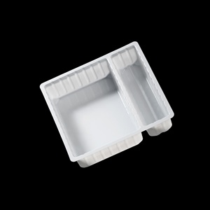 Échantillon disponible, grossiste OEM/ODM, plateau en plastique PET, 1 gobelet en plastique jetable pour aliments, 140*135*35mm - Product Image 1